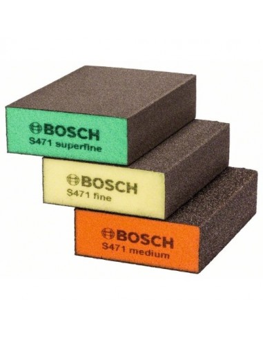 Bosch Juego de 3 esponjas abrasivas 69 x 97 x 26 mm, M, F, SF