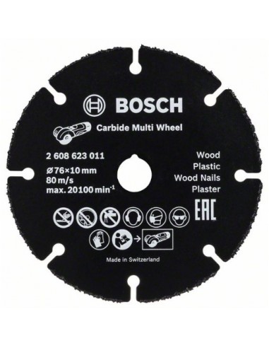 Bosch Disco de tronzar de metal duro Multi Wheel 76 mm