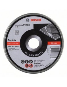 Bosch Disco de corte recto Standard for Inox - Rapido WA 60 T BF, 125 mm, 22,23 mm, 1,0 mm