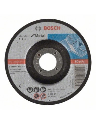 Bosch Disco de corte acodado Standard for Metal A 30 S BF, 115 mm, 22,23 mm, 2,5 mm