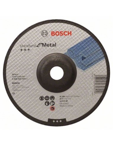 Bosch Disco de desbaste acodado Standard for Metal A 24 P BF, 180 mm, 22,23 mm, 6,0 mm