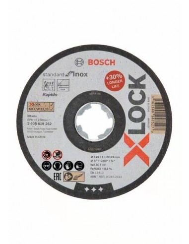 X-LOCK Standard for Inox 125x1x22,23 mm, corte recto